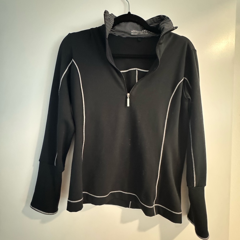 Black Long Sleeve Zip-Up Top Nike Golf Athletic size small jacket polo